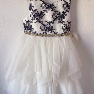 American Princess White and Navy Floral Dress